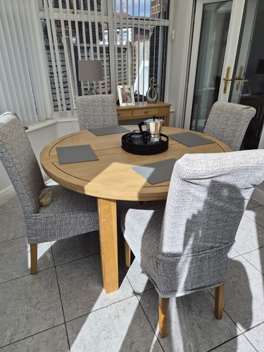 Round medium wood dining - medium, table