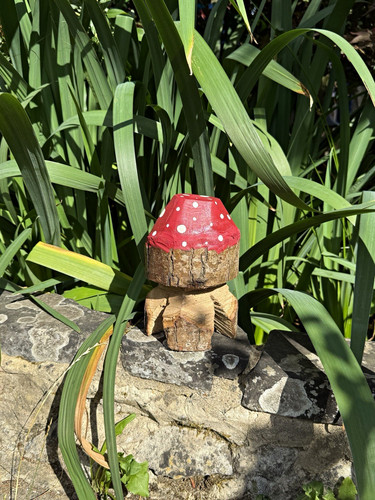 Wooden mushroom toadstool - wooden,