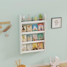 AVC Designs Kids Bookcase 4-Tier Wall Shelf White 60x14.5x92cm inc Warranty