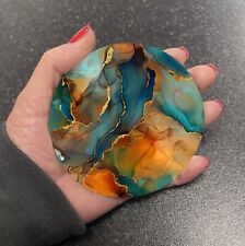 Stunning Orange Teal & Gold