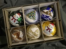 Hand painted glass baubles - baubles, 6