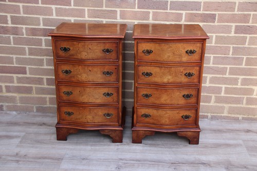 Pair walnut serpentine - of,