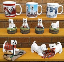 WEST HIGHLAND TERRIERS / WESTIES - FIGURINES, TRINKET BOXES & MUGS SELECTION.