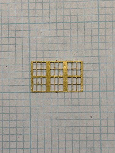 Brass etched window frame - brass,