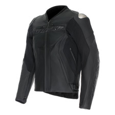 Dainese Racing 5 Black/Black Sports Touring Urban Leather Motorcycle Jacket E...