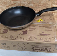 Tefal Comfort Max 28cm Stainless Steel Wok Pan – Durable Non-Stick Pan 