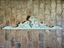 Antique French Decorative Wooden Carving Pediment