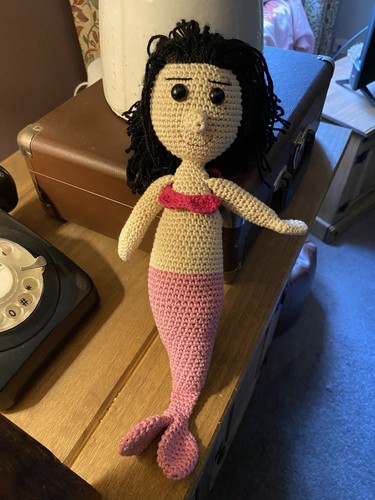 Hand made knitted rag doll - made,
