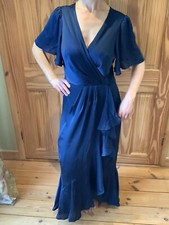 Lipsy Navy Flutter Sleeve Wrap