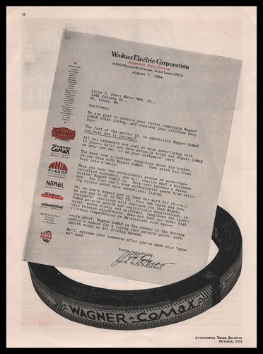 1934 wagner comax brake lining - 1934,