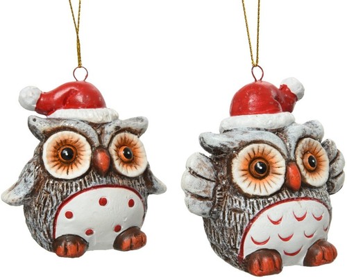 Assorted teracotta owl - teracotta,