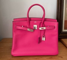 Hermès Birkin 35  Rose Tyrien Epsom Leather Silver Hardware