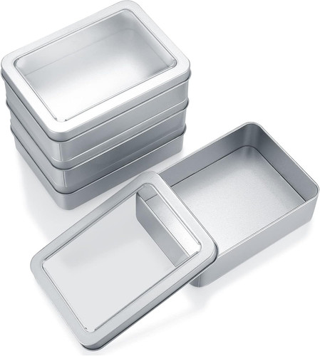 Pcsmetal tins with lids - 4,