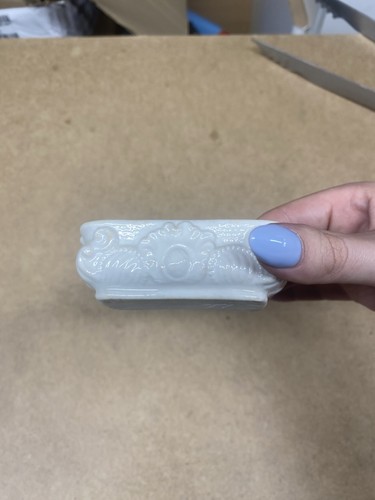 Vintage white floral trinket - vintage,