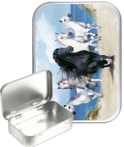 Rushing horses silver - horses, hinged