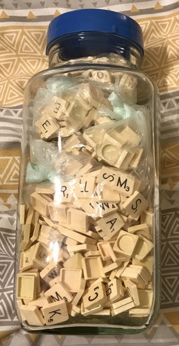 Scrabble spare tiles round - scrabble,