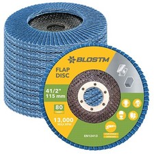 BLOSTM 10 x Flap Angle Grinding Sanding Discs 115mm 80 Grit Cutting Metal Wheel