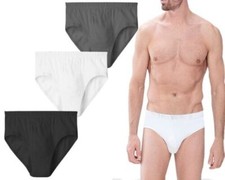 3 Pack Mens Classic Sports Soft Cotton Underwear Ribbed Slips Briefs Underpants