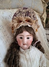 Beautiful Lace Velvet Hat for Antique Doll, Bru Jumeau Steiner Doll Hat Bonnet