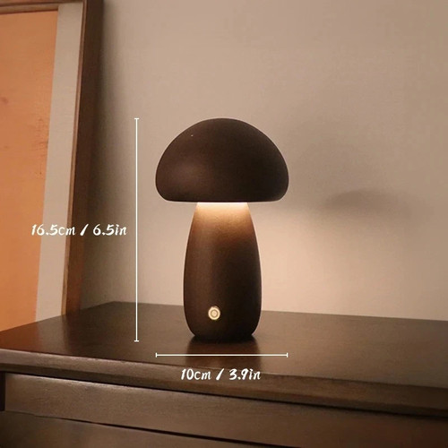 Wooden mushroom night light - wooden,
