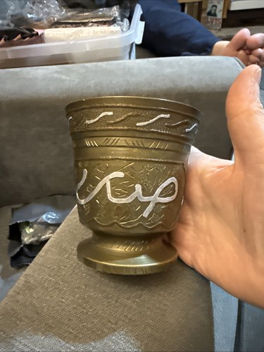 Vintage solid brass mortar - brass,