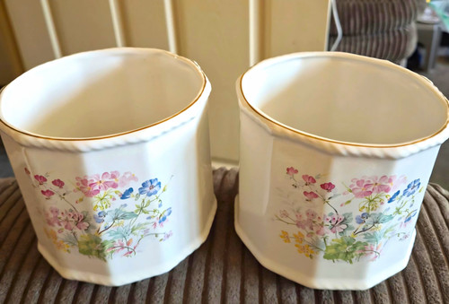 Aynsley pair ceramic octagonal - aynsley,