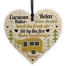 Caravan Rules Hanging Wooden