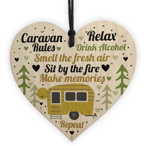 Caravan rules hanging - rules, wooden