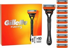 GILLETTE FUSION 5 10 BLADE + 1 STICK 100% GENUINE NEW STYLE PACK NEW & SEALED