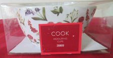SET OF THREE CERAMIC COOK MEASURING CUPS FLOWER DESIGN - BOXED