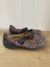 Hotter SHAKE Blue Floral Flat
