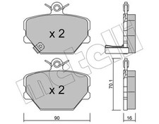 Brake pads 22-0341-0 METELLI for SMART FORTWO Coupe FORTWO Cabrio CITY-COUPE