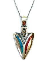 Native American Sterling Silver Arrowhead Pendant Necklace