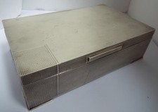 SUPERB LARGE HEAVY 530g ENGLISH ANTIQUE 1947 STERLING SILVER CIGARETTE JEWEL BOX