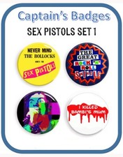 Set of 4 Sex Pistols Badges