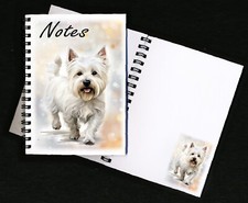 West Highland White Terrier Dog / Westie Notebook + small image on each page