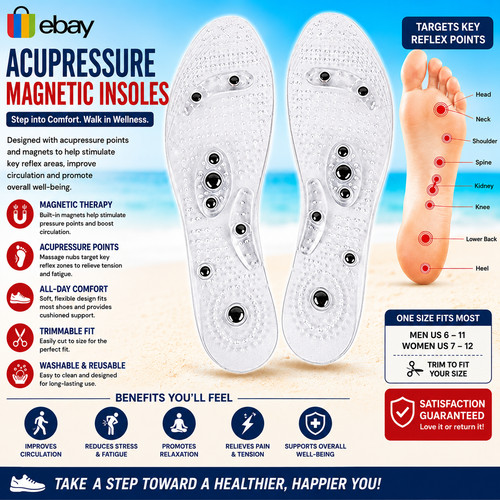 Magnetic shoe gel insoles - shoe,