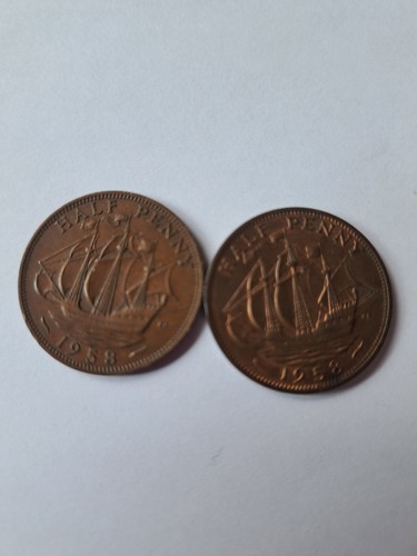 Half penny coins - half, 1:1942