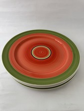 Dudson Artisan Large Dinner Plates 12” x4 Vintage Made In England Orange Swirl