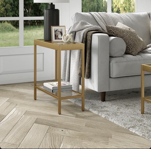 Alexis glass top end table - table, rrp