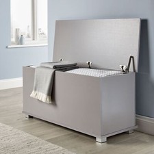 Ottoman storage chest grey - ottoman,