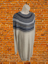 FATFACE BEIGE JUMPER DRESS SIZE UK 10 COTTON WOMENS KNITTED WINTER LONG SLEEVE 