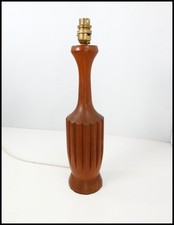 Vintage Table Side Lamp Fluted Teak Mid-Century Modern 36 cm Tall