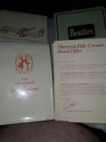 Vintage various writing paper - various,