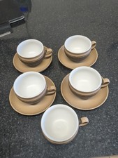 Denby Cotswold Cup's And Saucers X4+1spare Cup Never Used,Taken Out Of Cabinet
