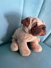 Cuddles Time Dog Puppy Pup Floppy Soft Toy Comforter Plush Brown Pug 7”