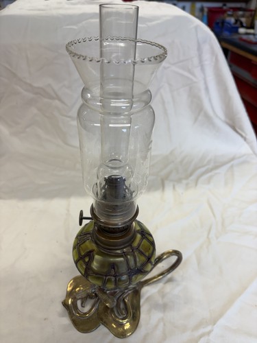 Stunning antique brass oil - brass,