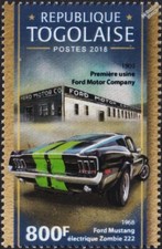 1968 FORD MUSTANG Fastback ZOMBIE 222 Electric Conversion Drag Car Stamp (2018)