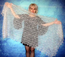 Hand knit white scarf,Lace Russian Orenburg shawl,Wool wrap,Bridal cape,Pashmina