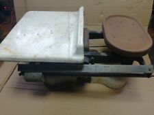 VINTAGE  J W Towers (Widnes) White Enamelled Balance Shop Scales Stage Prop